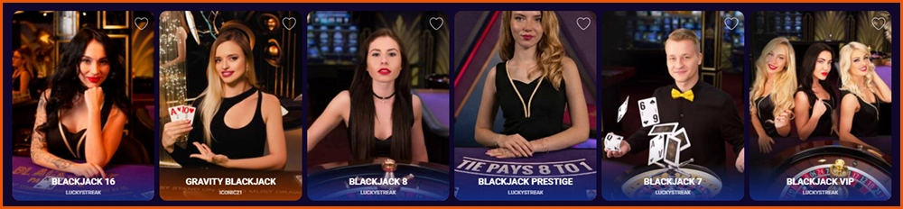 LiraSpin Casino Live-Casino mit Blackjack-Tischen und Live-Croupiers